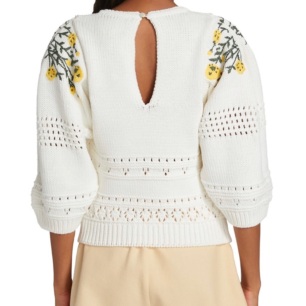 Sold out ba&sh floral-embroidered sweater. Size Small. 🌸